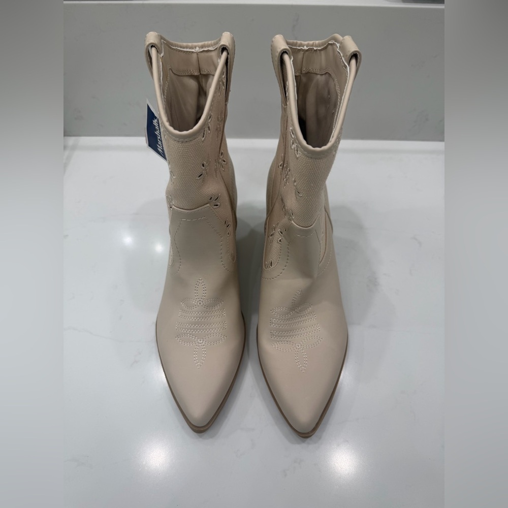 Dolce Vita Beige Western Ankle Boots